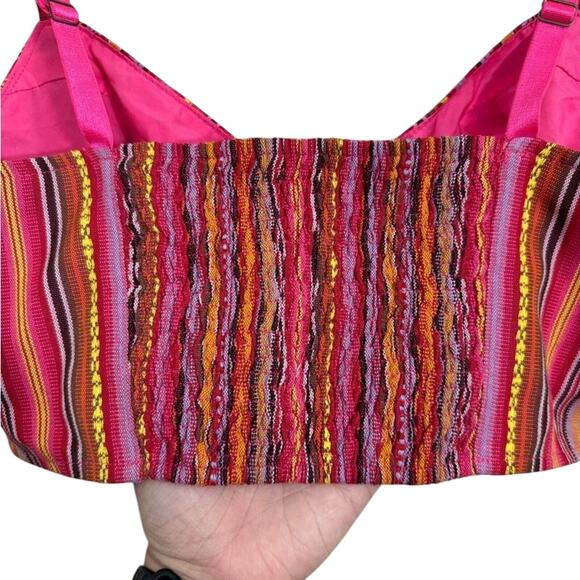 L'Amour Nanette Lepore Women's XL Crop Tank Top Boho Festival Multicolor Stripes - Picture 6 of 7